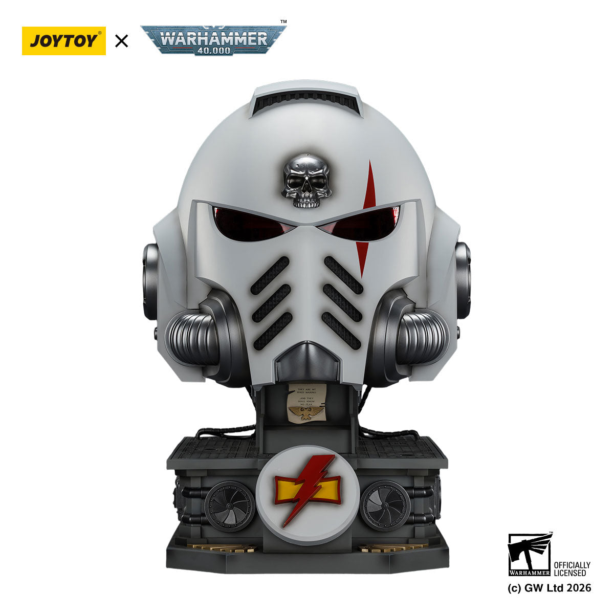 JOYTOY Warhammer 40K White Scars MkX Helmet &amp; Display Stand figure