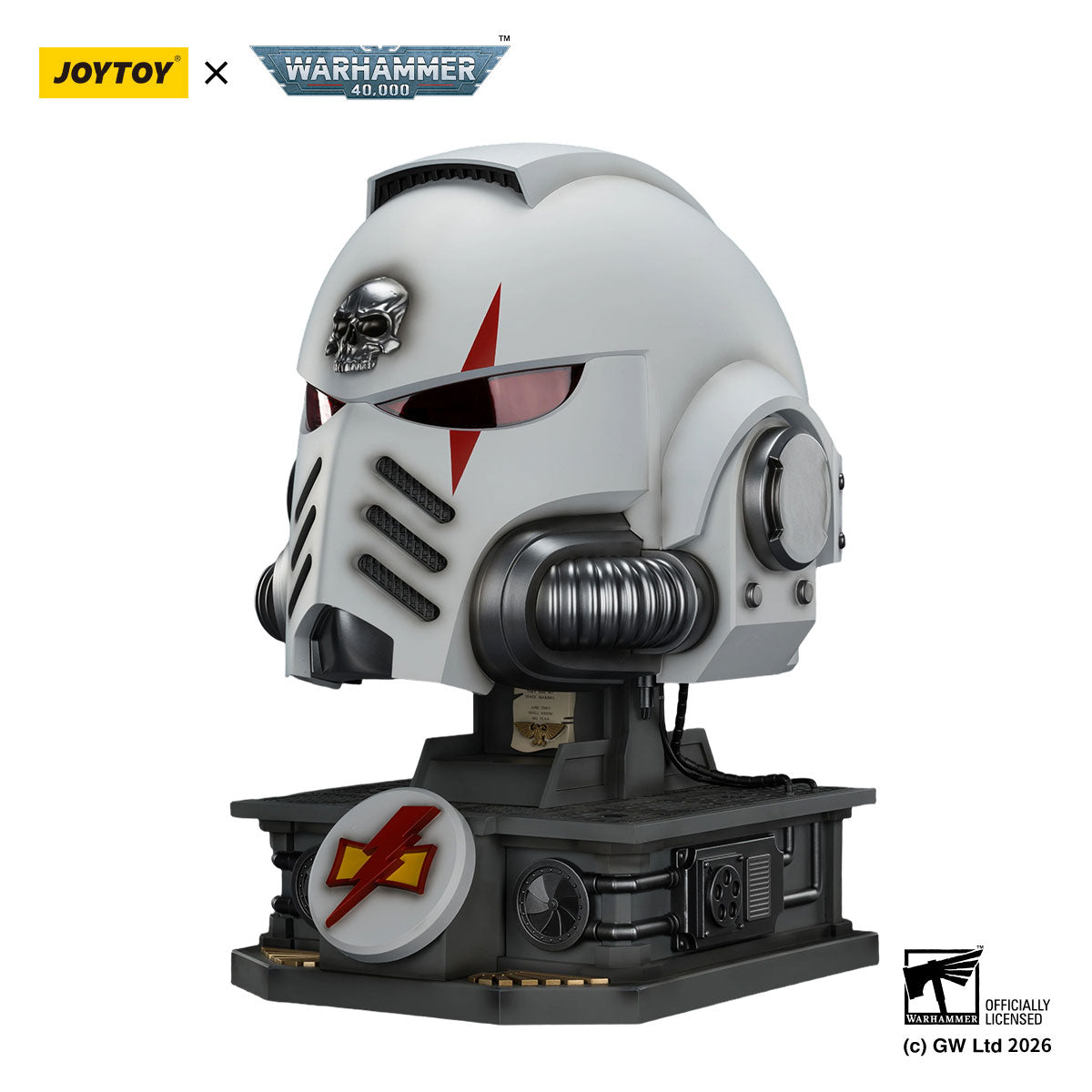 JOYTOY Warhammer 40K White Scars MkX Helmet &amp; Display Stand figure