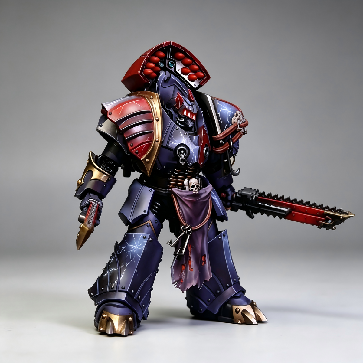 Night Lords Contemptor Dreadnought - 1/18 Custom (Dual Chainfists & Lightning Armor) - Image 2