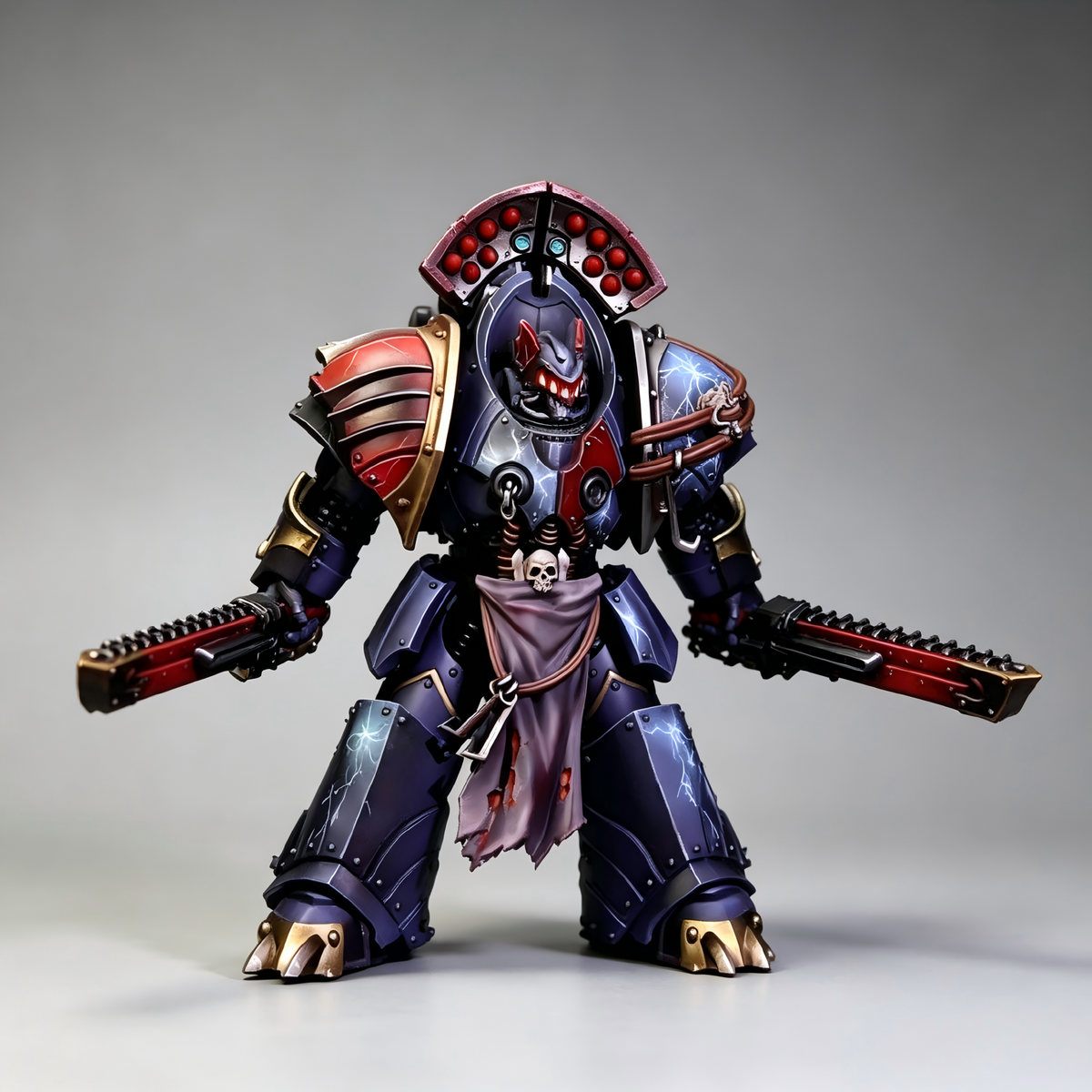 Night Lords Contemptor Dreadnought - 1/18 Custom (Dual Chainfists & Lightning Armor) - Image 4