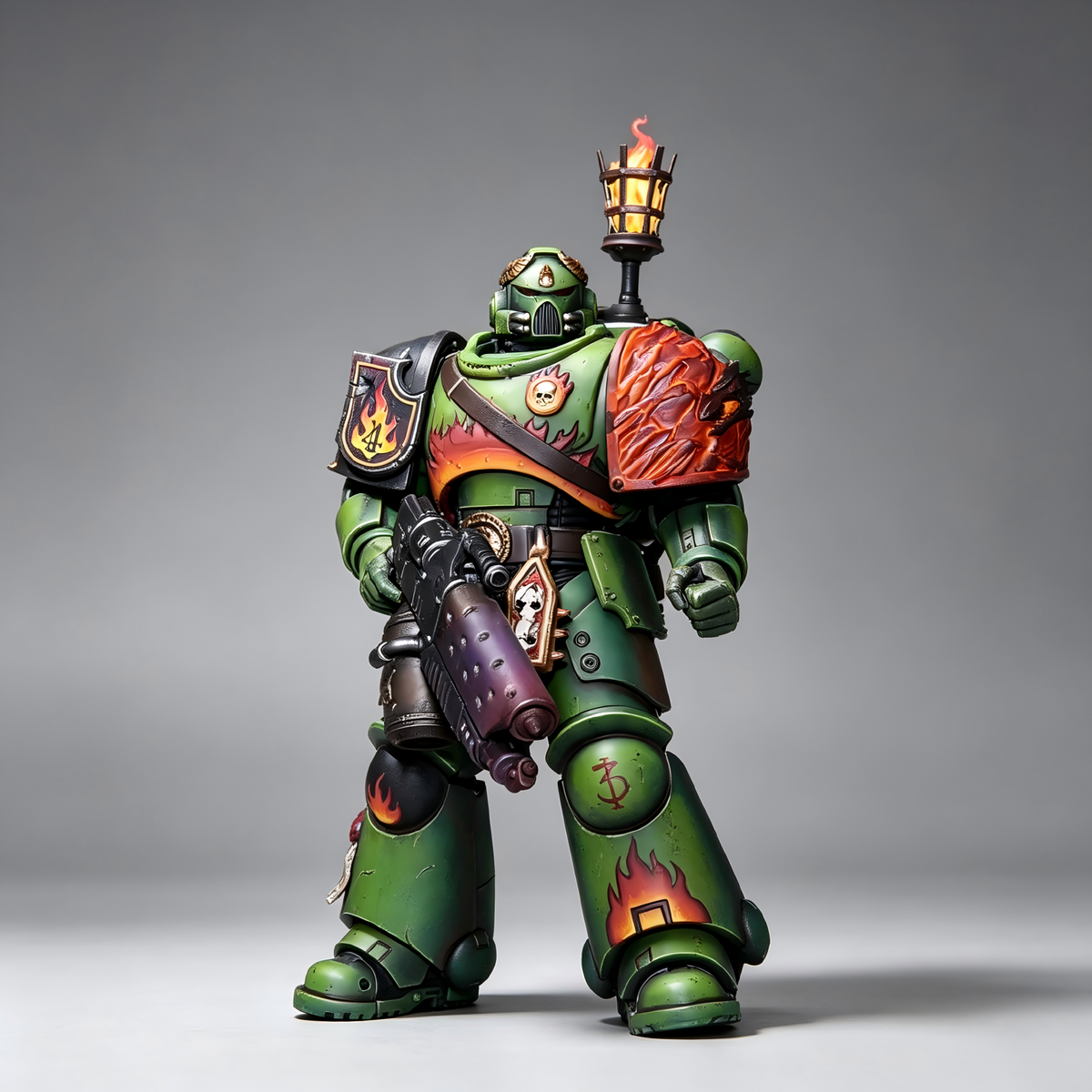 Salamanders Chapter Champion - 1/18 Custom (Magma Scale Armor & Pyreblaster) - Image 2
