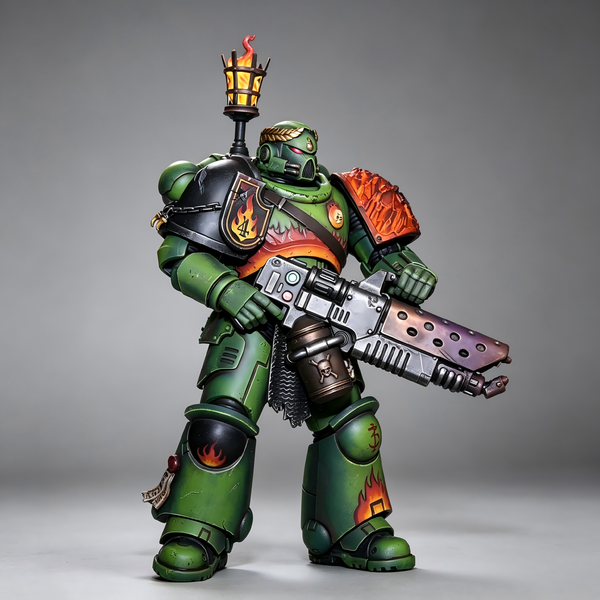 Salamanders Chapter Champion - 1/18 Custom (Magma Scale Armor & Pyreblaster) - Image 3