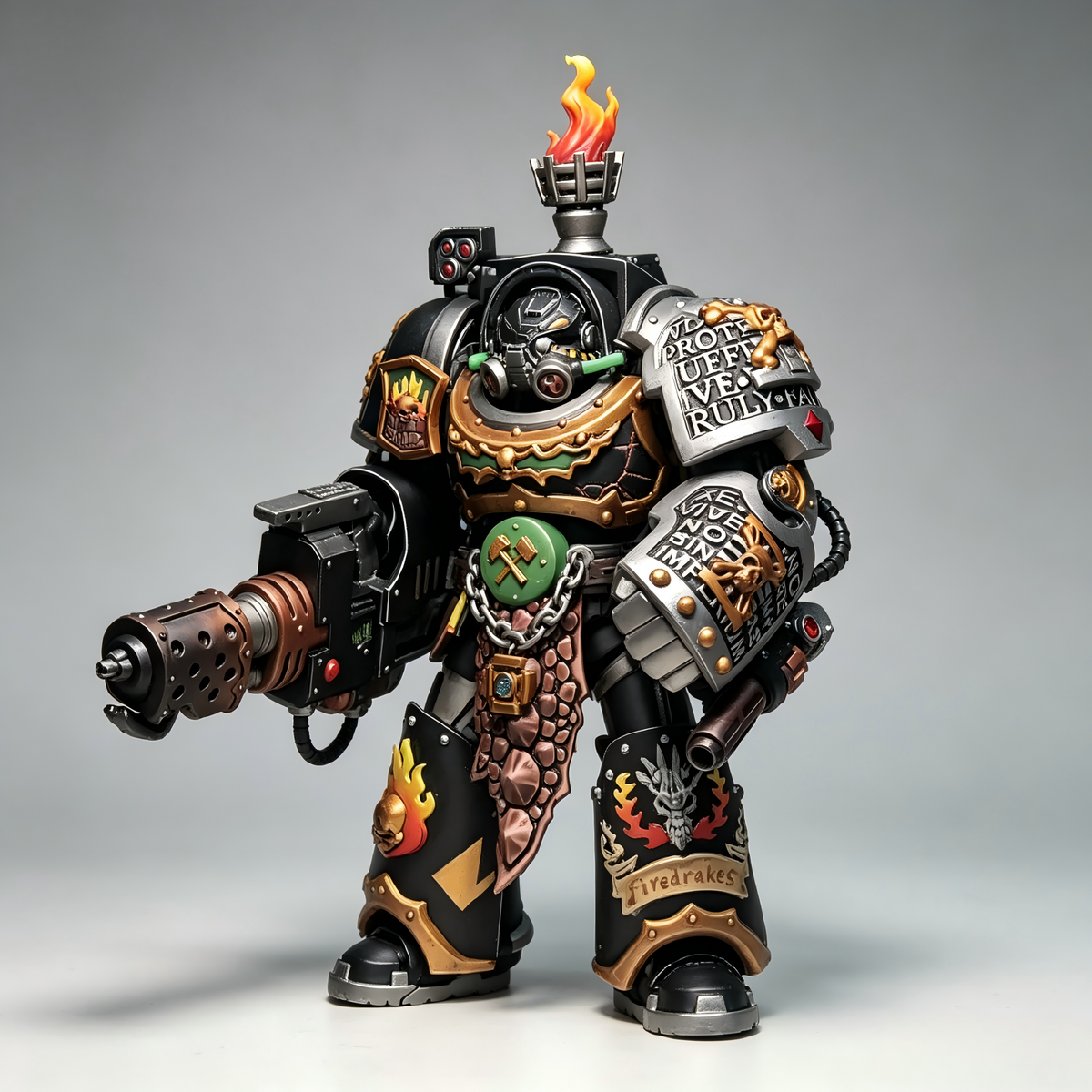 Salamanders Firedrakes Deathwatch Veteran - 1/18 Custom Terminator (Heavy Multi-Melt & Brazier) - Image 2