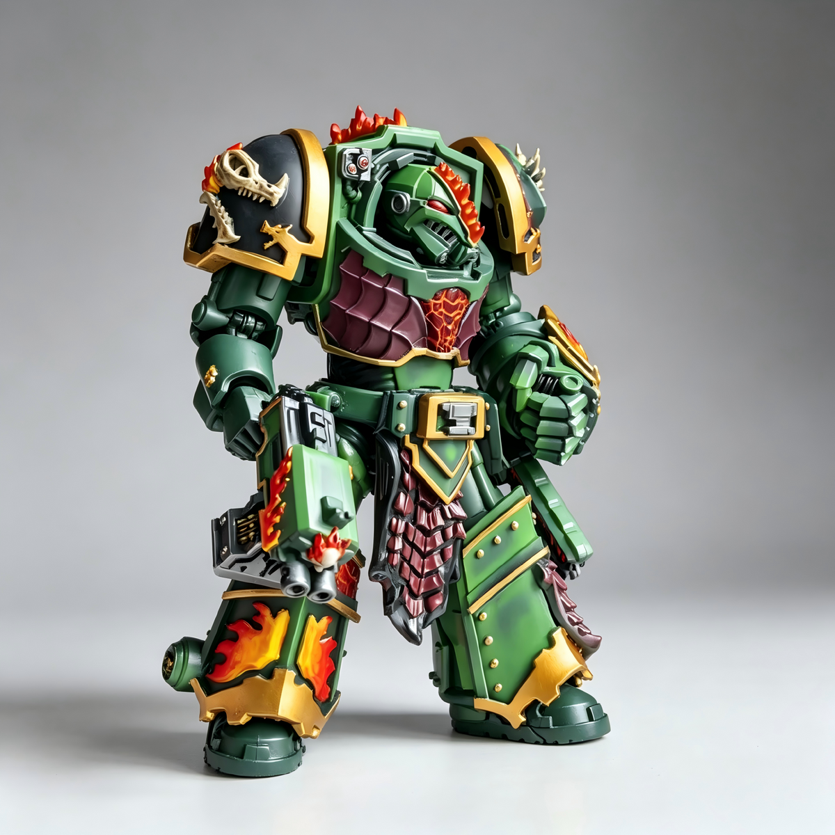Salamanders "Ignis Draco" Contemptor Dreadnought - 1/18 Custom (Dragon Helm & Molten Magma Core)