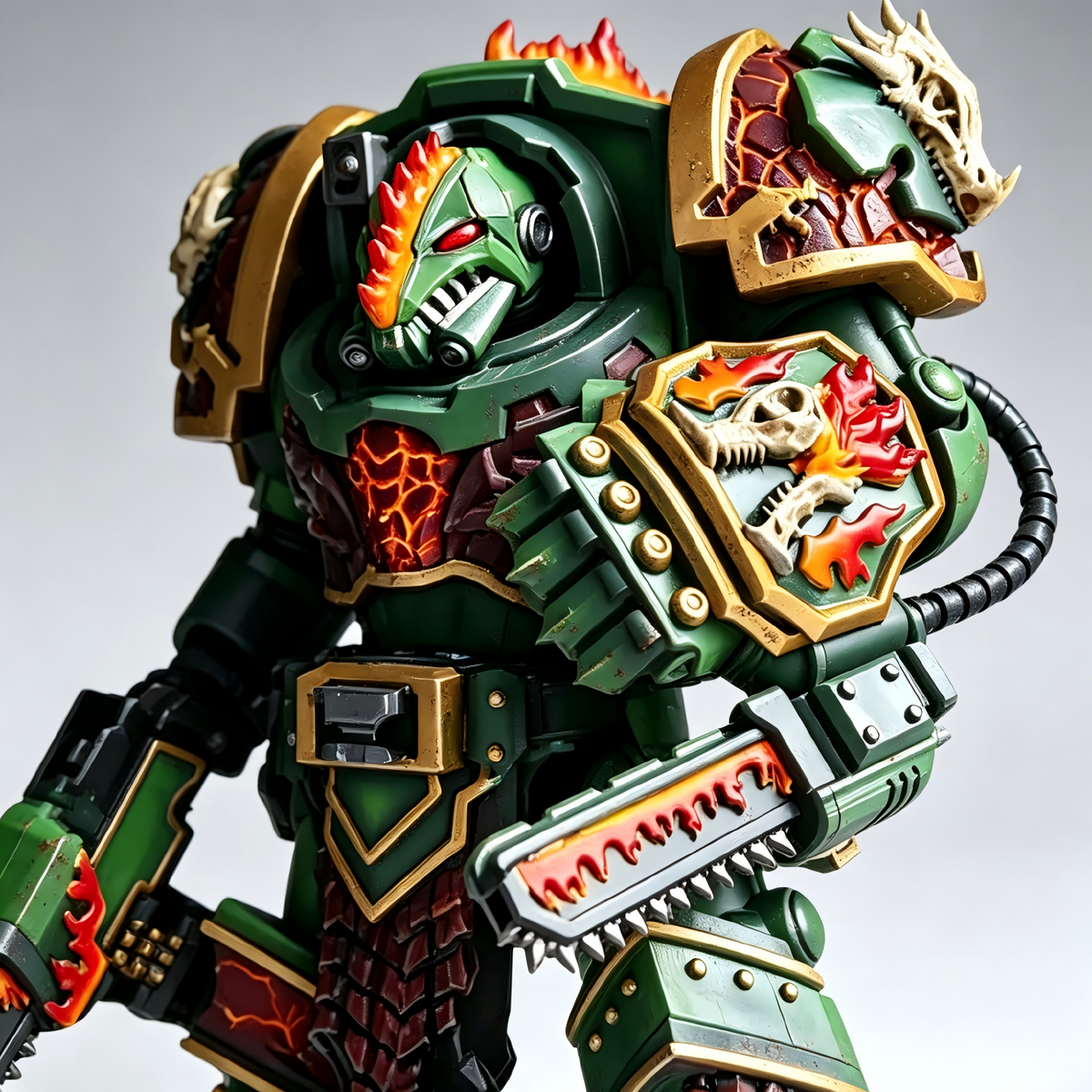 Salamanders "Ignis Draco" Contemptor Dreadnought - 1/18 Custom (Dragon Helm & Molten Magma Core) - Image 3