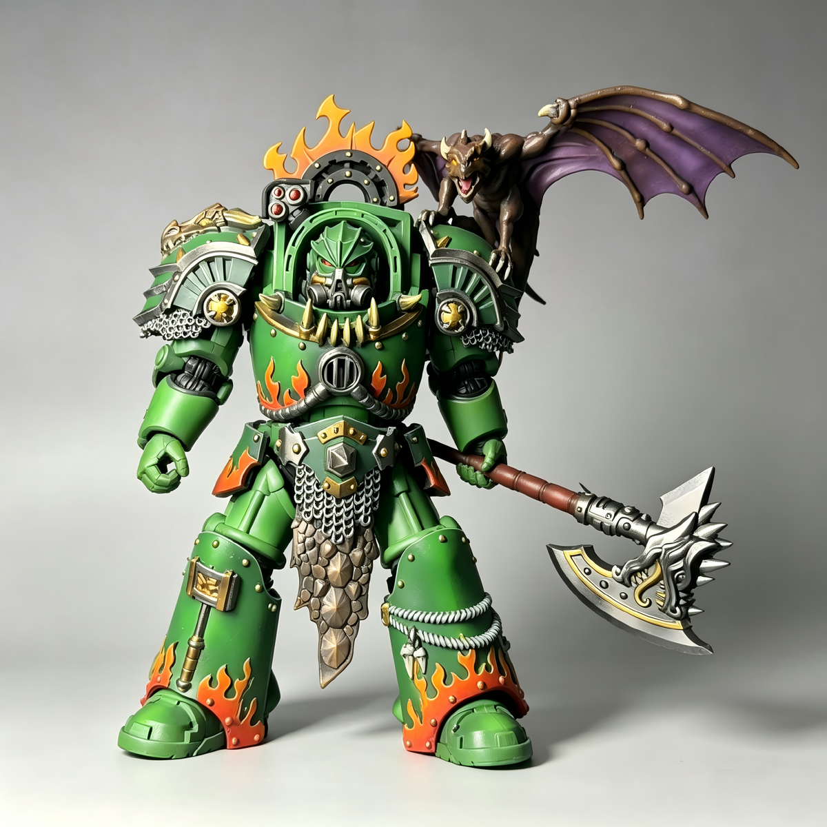 Salamanders Terminator Captain - 1/18 Custom (Drake Companion & Flame Greaves) - Image 2