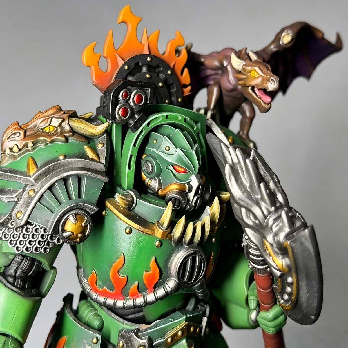 Salamanders Terminator Captain - 1/18 Custom (Drake Companion & Flame Greaves) - Image 5