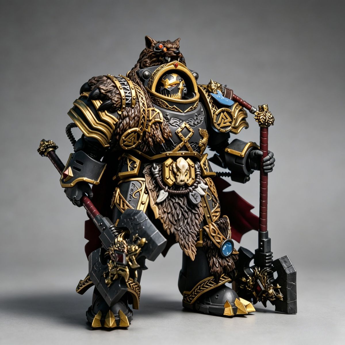 Space Wolves Wolf Guard Terminator with Dual Axes – Custom Repaint
