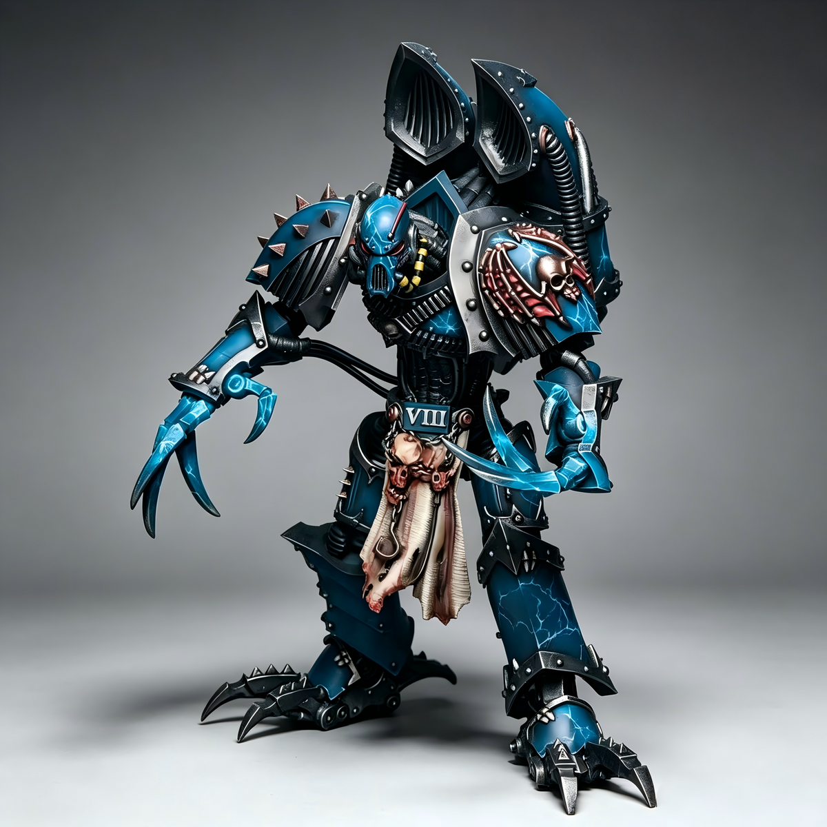 The VIII Legion Chaos Raptor (8-Inch) with Dual Lightning Claws – Premium Custom Painted Figure