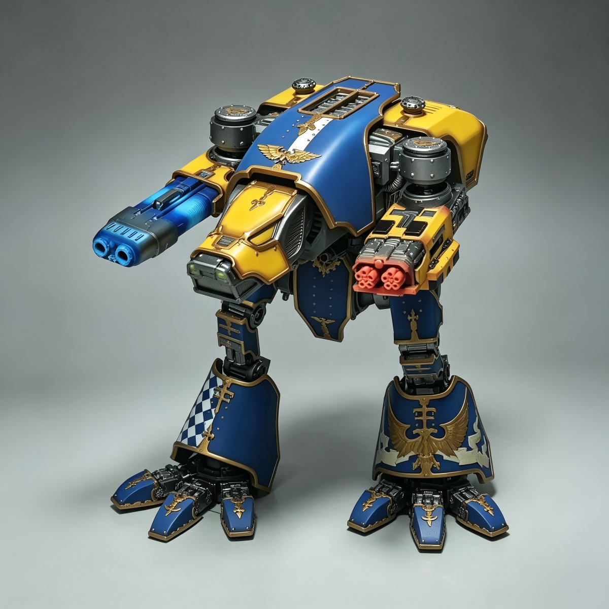 Warhound Scout Titan (10inches ) Hand Painted Mecha (Cobalt Blue & Gold)