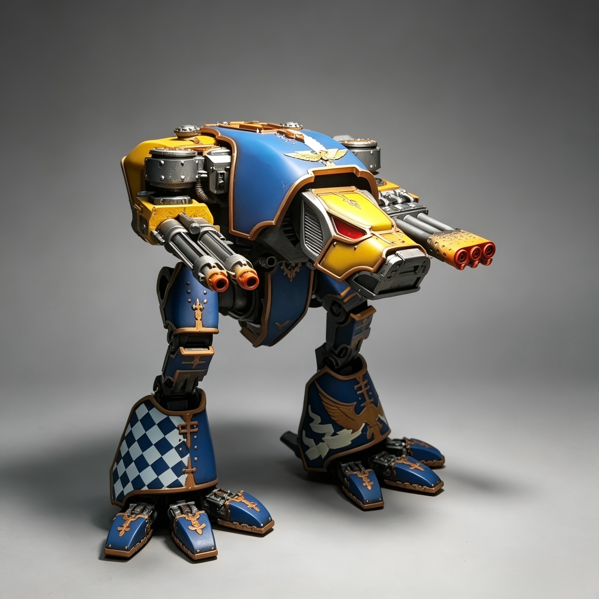 Warhound Scout Titan (10inches ) Hand Painted Mecha (Cobalt Blue & Gold) - Image 2