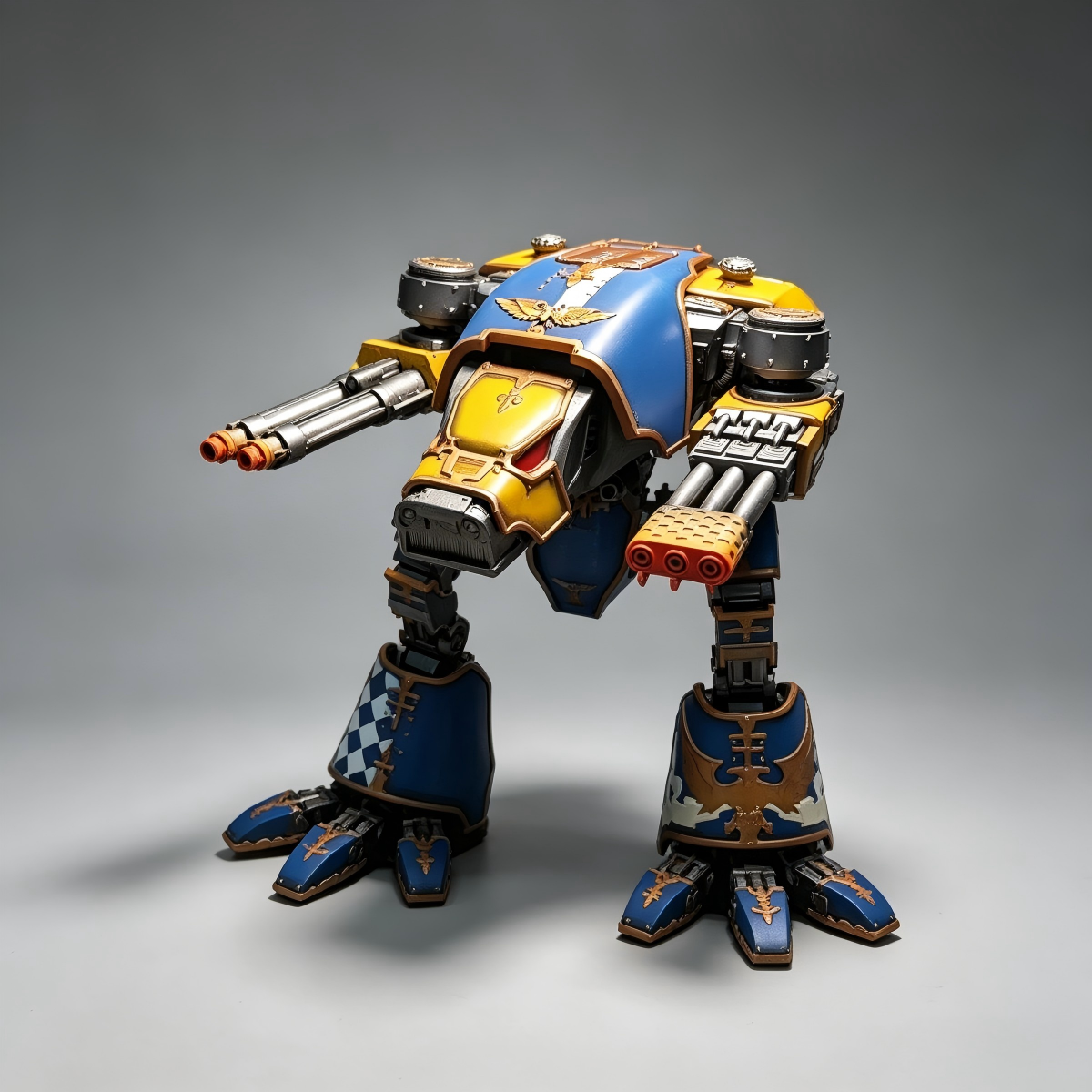 Warhound Scout Titan (10inches ) Hand Painted Mecha (Cobalt Blue & Gold) - Image 3