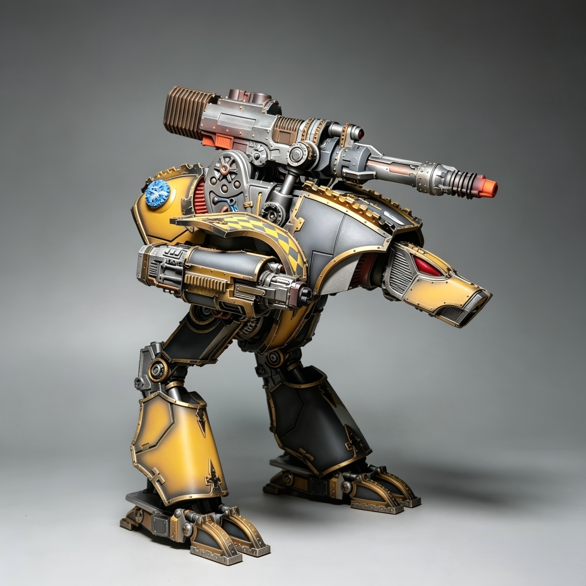 Warhound Scout Titan - (10inches) Custom Hand-Painted Mecha (Yellow & Charcoal Black Heraldry) - Image 3