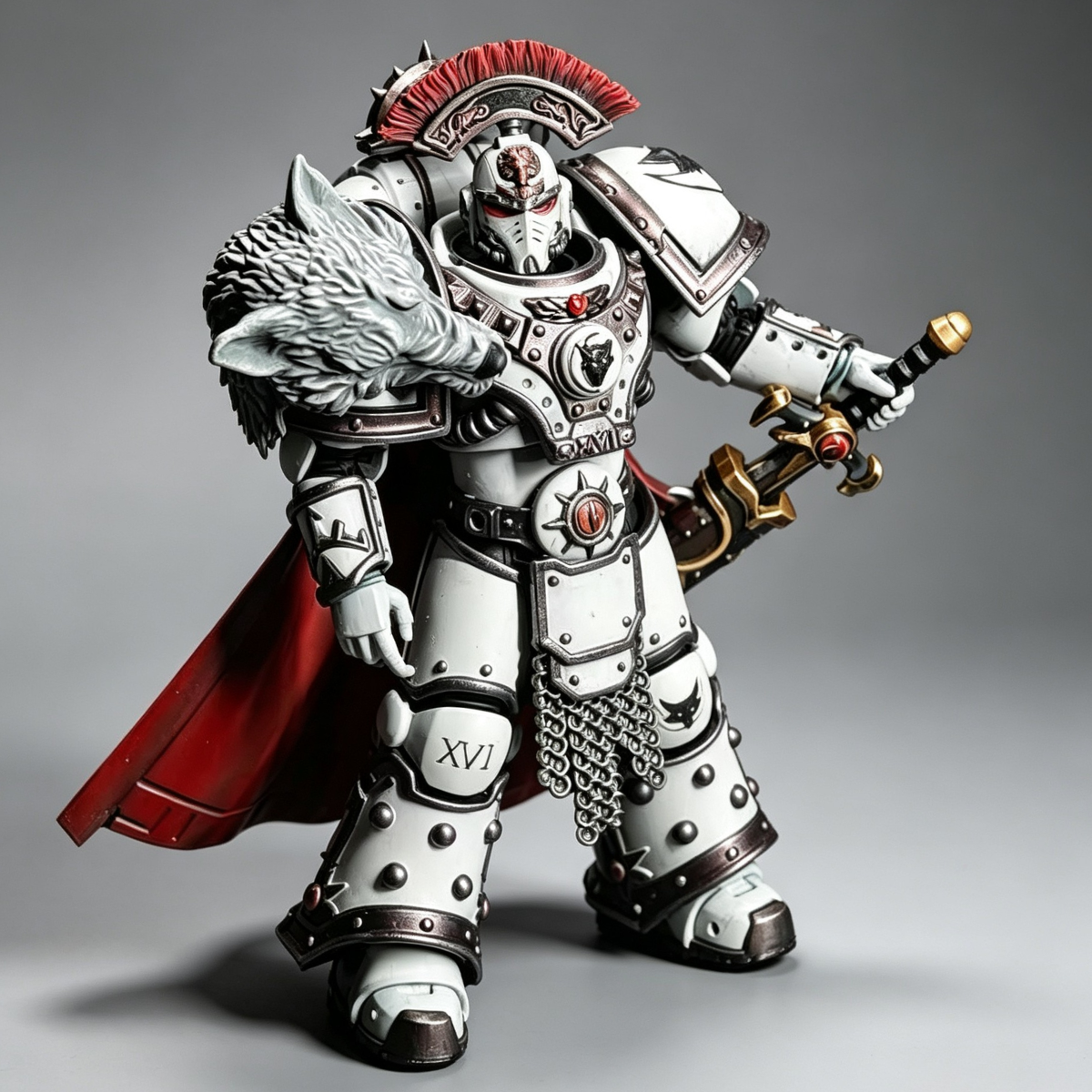 XVI Legion Lunar Wolf Captain (Dual Pauldron Edition) - Custom Figure